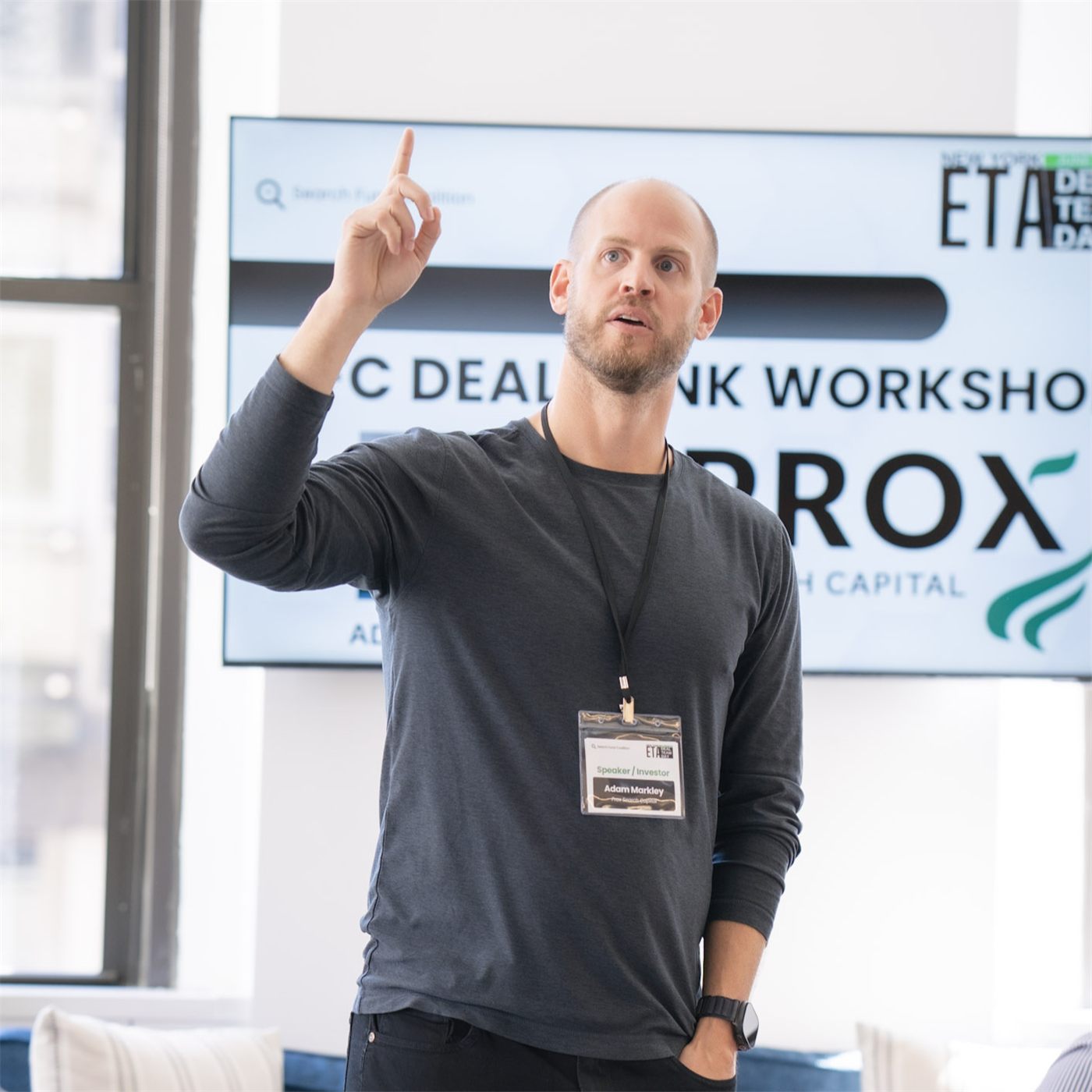 Adam Markley presenting at a PROX deal workshop